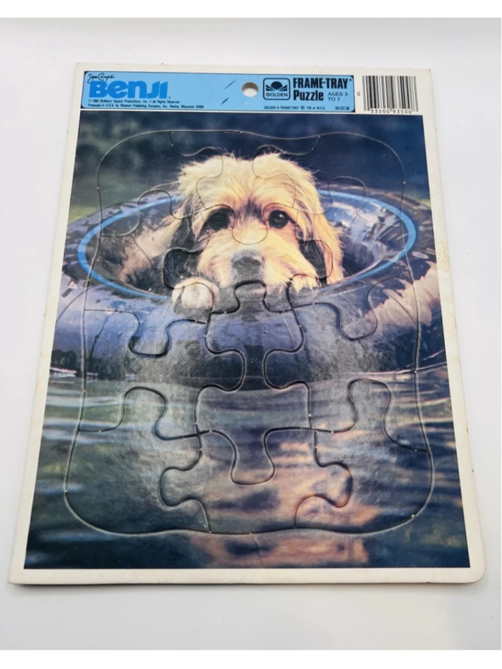 Vintage 1983 Benji Golden Frame Tray Puzzle